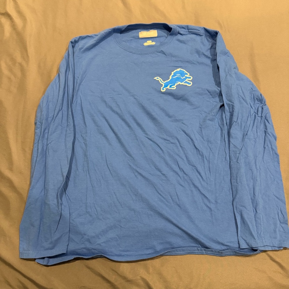 NFL Detroit Lions Football Team Apparel Long Sleeve Shirt Men's‎ Size Large Blue